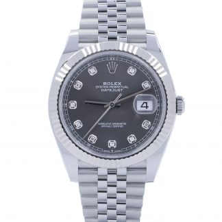 Rolex Datejust 41 Dark Rhodium Diamond Dial Jubilee 126334 Unworn 2022
